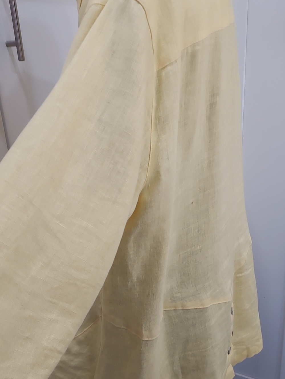 Multiples Yellow Linen Button-Front Tunic - Picture 4 of 6